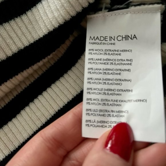 Club Monaco Off-the-shoulder Merino Wool Sweater - Striped - Picture 4 of 4